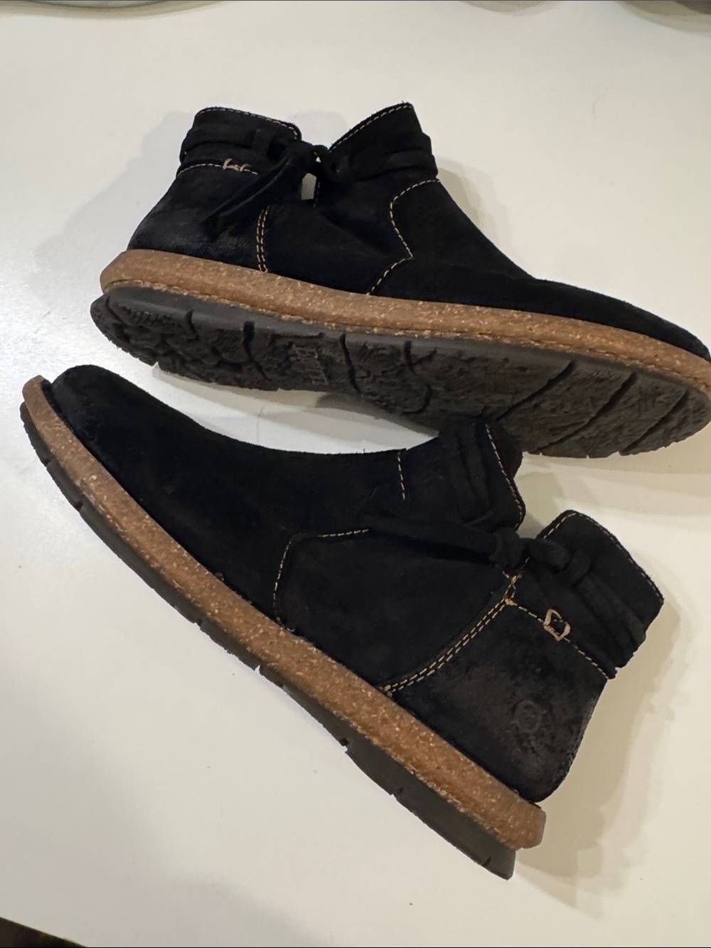 Born Wynter Boot Black Suede Leather Size 10 M EUC